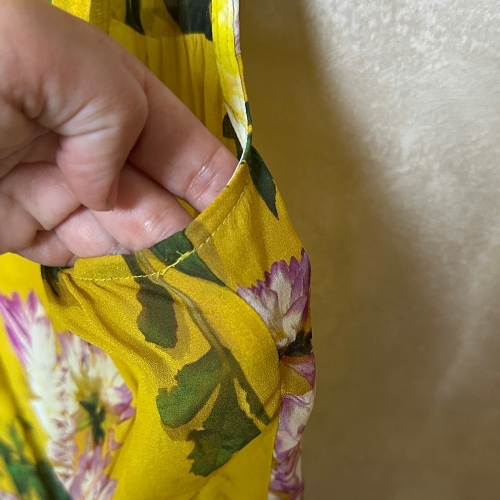 Maeve Yellow Floral Sleeveless Blouse size 4 - Picture 5 of 6